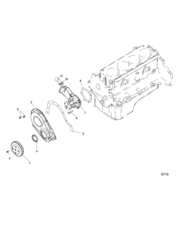 Cylinder Block Front Cover and Circulating Pump