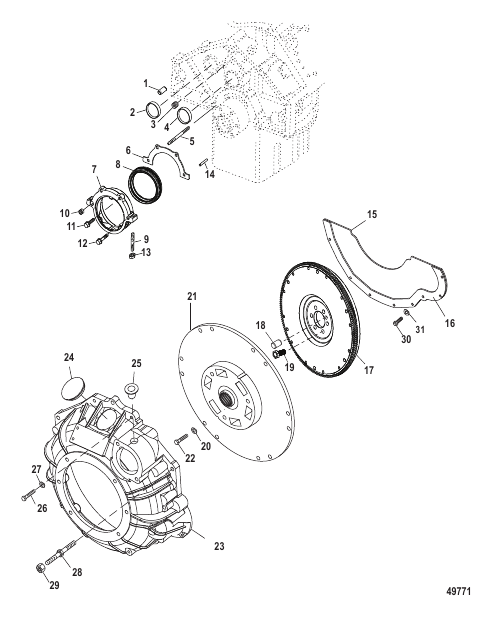 Cylinder Block-Flywheel Housing Inboard
