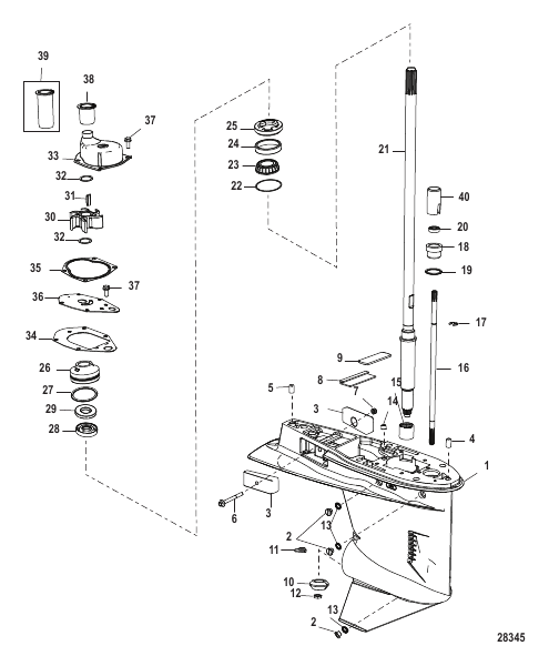 Gear Housing Driveshaft - 2:1 Gear Ratio