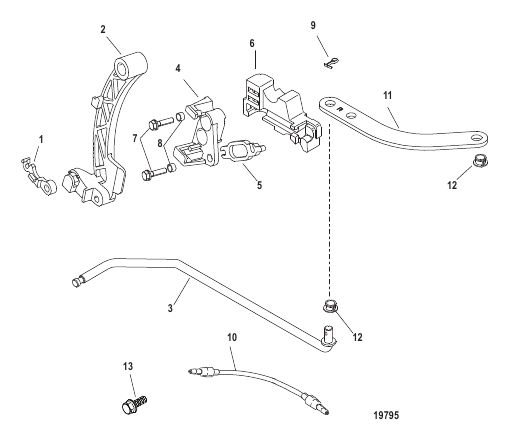 Attaching Kit - Remote Control (40/50/60 Hp) 4-Stroke