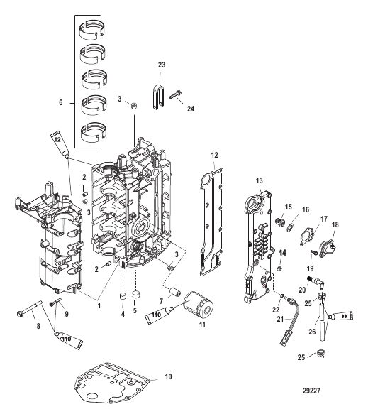 Cylinder Block and Crankcase