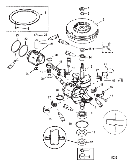 Crankshaft (Pistons and Flywheel)