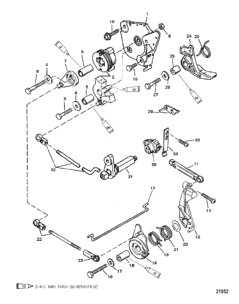 Throttle and Shift Linkage (Tiller Handle Models)