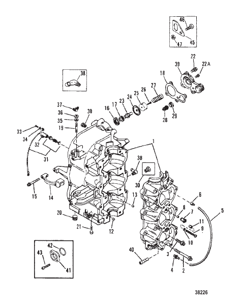 CYLINDER BLOCK AND CRANKCASE
