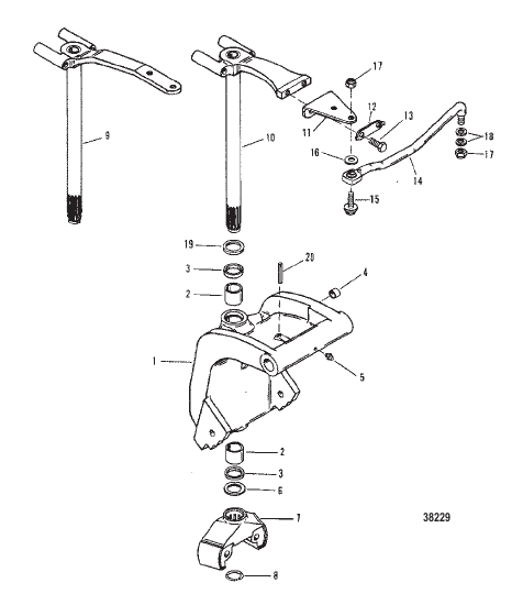 SWIVEL BRACKET (S/N: 0D181999 AND BELOW)