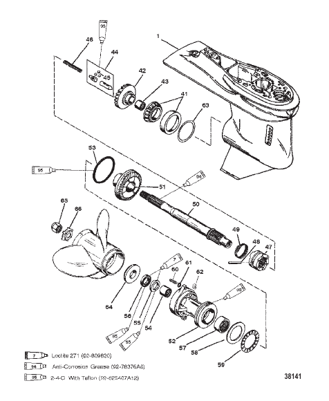 GEAR HSG PROPSHAFT-60 SEA/MARA/BIG FOOT-3 JAW REV. CLUTCH