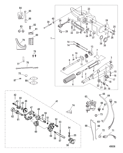 Tiller Handle Conversion Kit 9.9 Hp Electric - 8M0051063
