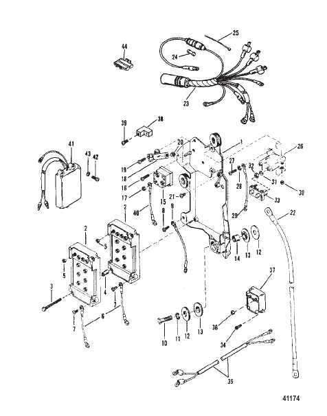 WIRING HARNESS, STARTER SOLENOID AND RECTIFIER