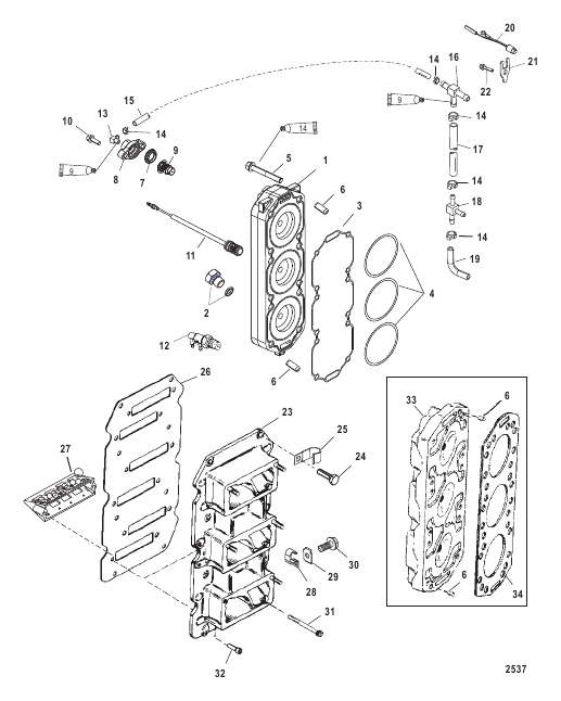Reed Block and Cylinder Head