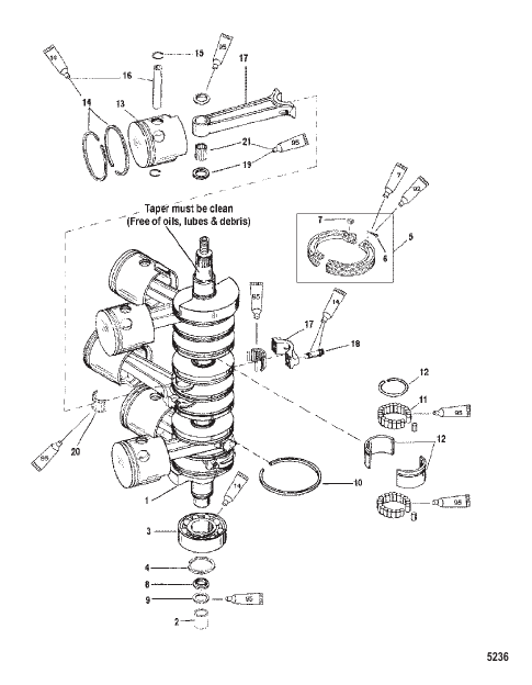 Crankshaft, Pistons and Connecting Rods
