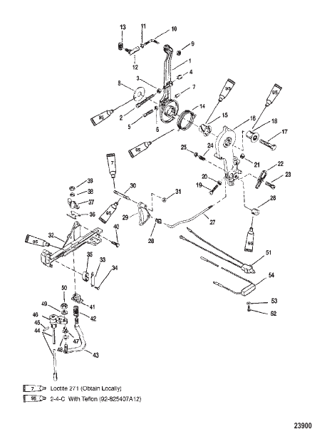 THROTTLE LEVER AND SHIFT SHAFT