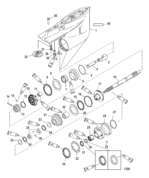 GEAR HOUSING (PROP SHAFT)(COUNTER ROTATION)