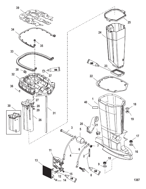 Driveshaft Housing and Exhaust Tube