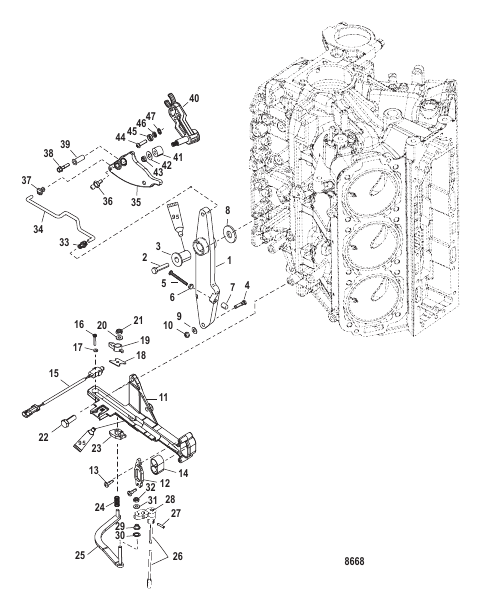 Throttle Lever and Shift Shaft