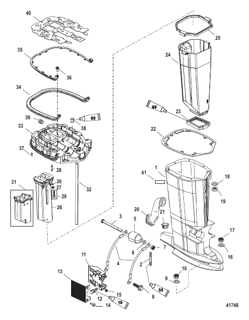 Driveshaft Housing and Exhaust Tube