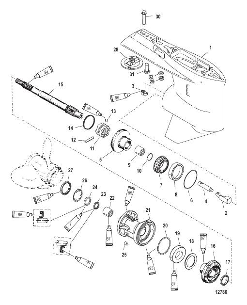 Gear Housing Propeller Shaft - Standard Rotation