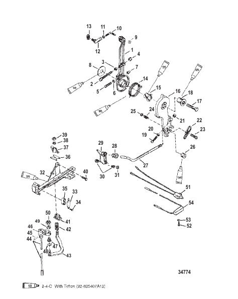 THROTTLE LEVER AND SHIFT SHAFT