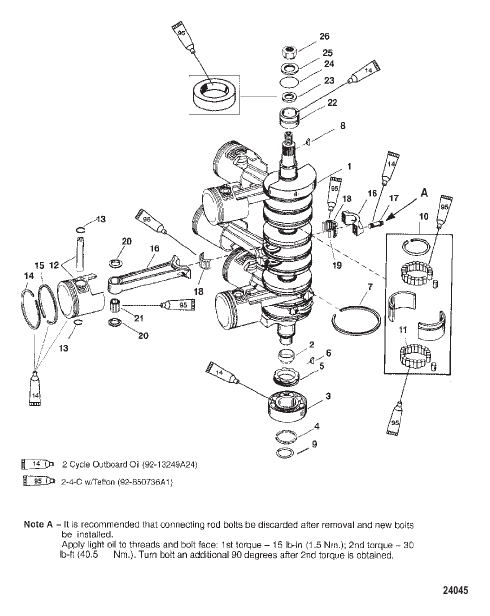 CRANKSHAFT, PISTONS - AND CONNECTING RODS