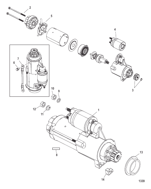 STARTER MOTOR (225-S/N-0T467442/250-S/N-0T467335 & UP)