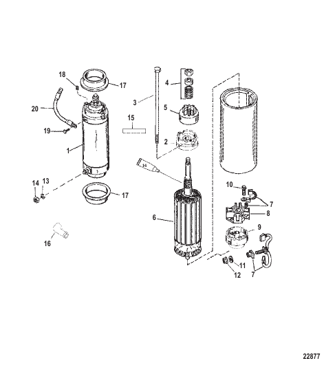 STARTER MOTOR (225-S/N-0T467441/250-S/N-0T467334 &BELOW)