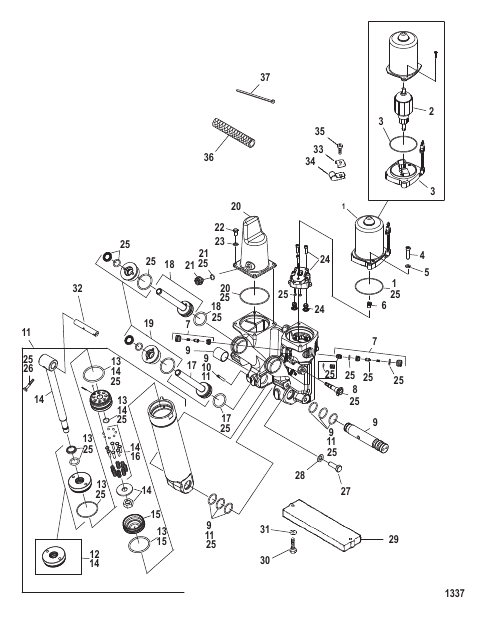 POWER TRIM COMPONENTS Metal Motor Housing