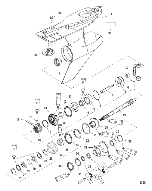 Gear Housing Propeller Shaft - Counter Rotation