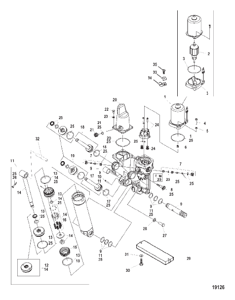 Power Trim Components (Cast Pump Housing) Metal Motor Housing