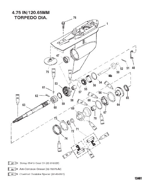 Gear Housing Propeller Shaft - Standard Rotation