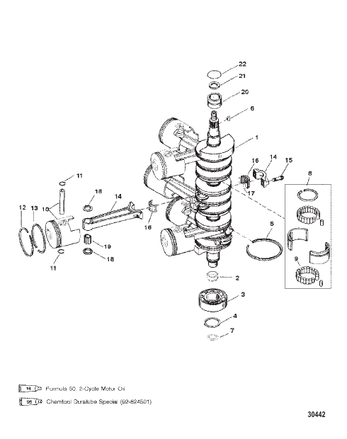 CRANKSHAFT PISTONS - AND CONNECTING RODS