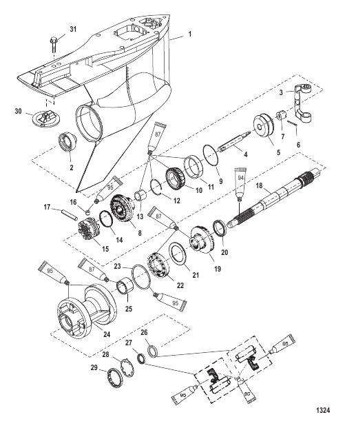 Gear Housing Propeller Shaft - Standard Rotation