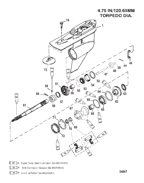 Gear Housing Propeller Shaft - Standard Rotation