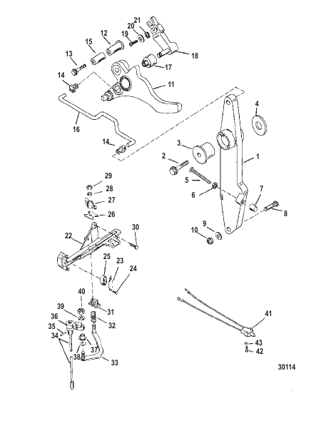 THROTTLE LEVER AND SHIFT SHAFT
