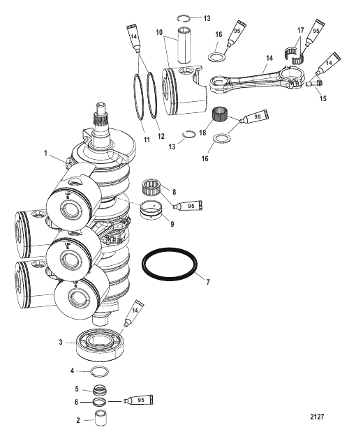 CRANKSHAFT PISTONS AND CONNECTING RODS