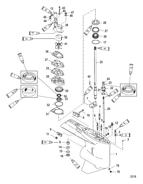 Gear Housing (Driveshaft)(Standard/Counter Rotation)