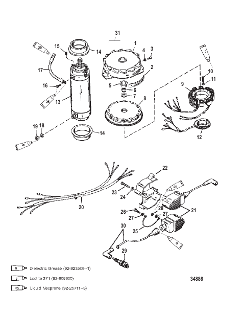 Flywheel, Starter Motor and Ignition Coils