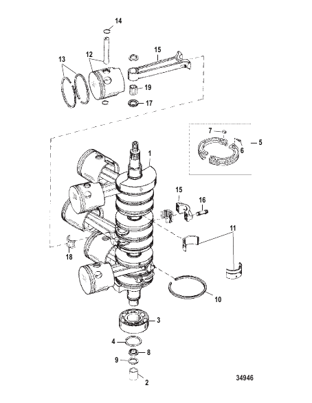 Crankshaft, Pistons and Connecting Rods