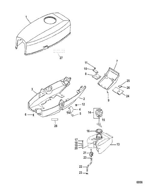 Cowl and Fuel Tank 1B575522 and Below