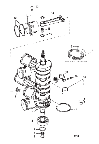 Crankshaft, Pistons and Connecting Rods