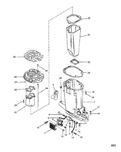 Driveshaft Housing and Exhaust Tube