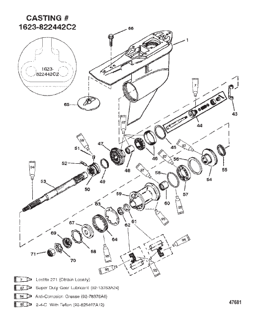 GEAR HSG (PROP SHAFT)STD. ROTATION(G437999 & BELOW)