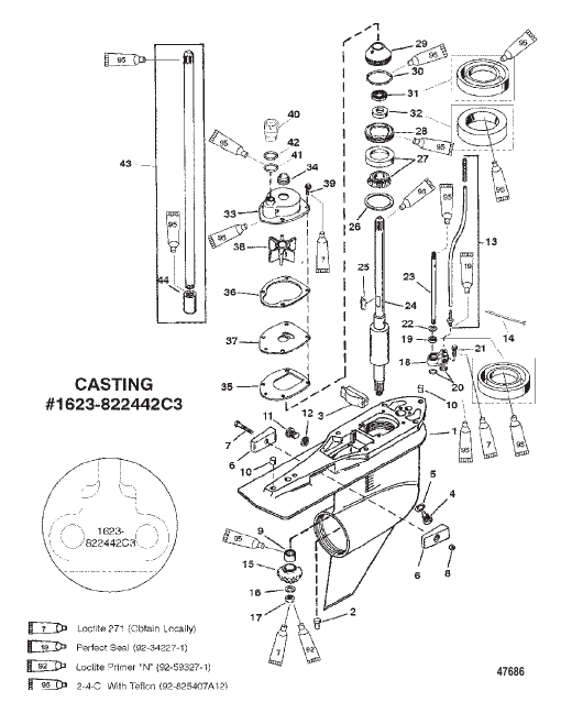 GEAR HSG (DRIVE SHAFT)STD. ROTATION(G438000 & UP)