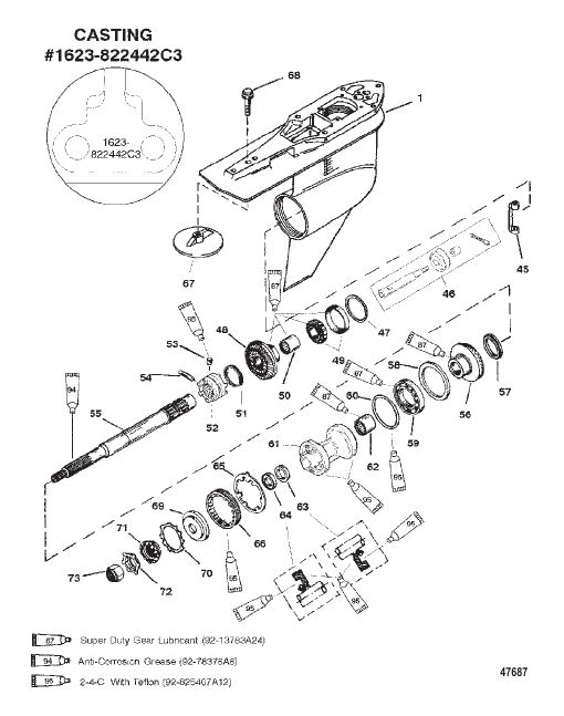 GEAR HSG (PROP SHAFT)STD. ROTATION(G438000 & UP)