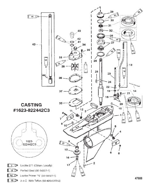 GEAR HSG (DRIVE SHAFT)COUNTER ROTATION(G438000 & UP)