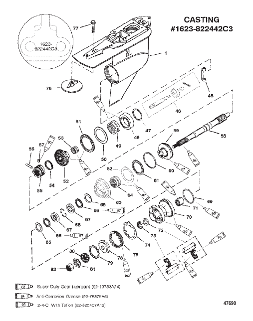 GEAR HSG (PROP SHAFT)COUNTER ROTATION(0G438000 & UP)