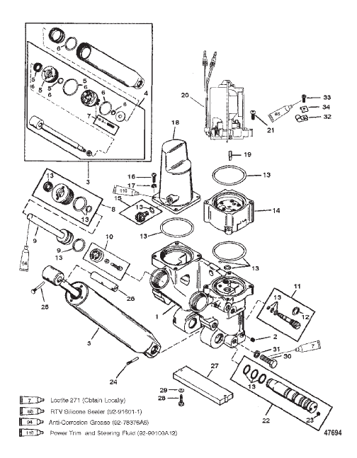 POWER TRIM COMPONENTS Metal Motor Housing