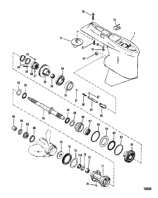 GEAR HOUSING (PROPSHAFT) - COUNTER ROTATION