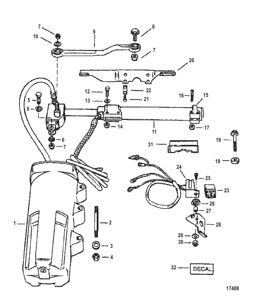 TRANSOM MOUNT POWER STEERING KIT