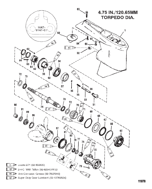 Gear Housing (Propshaft-Counter-S/N-0G437999 & Below)