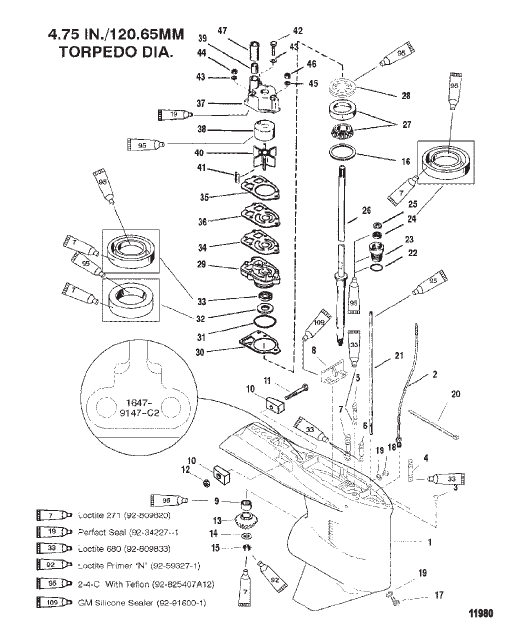 Gear Housing (Driveshaft-Counter-S/N-0G438000 & Up)