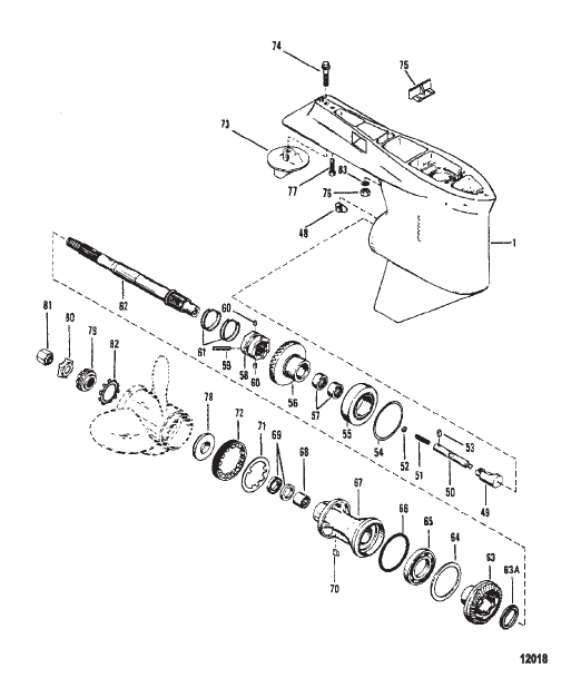 Gear Housing Propshaft - 2:1 Gear Ratio